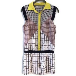 TRINA TURK Clover Geometric Silk Romper